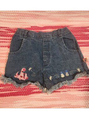 Blues Clues Girls Denim Shorts Vintage Y2K Nick Jr Embroidered 3T